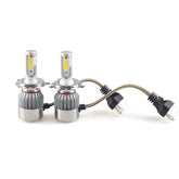 LED Car Headlight Kit – 2x36W COB C6 7600LM, 6000K White H1 H3 H4 H7 9003 9004 9005 9006 Hi/Lo Beam Bulbs, Pair